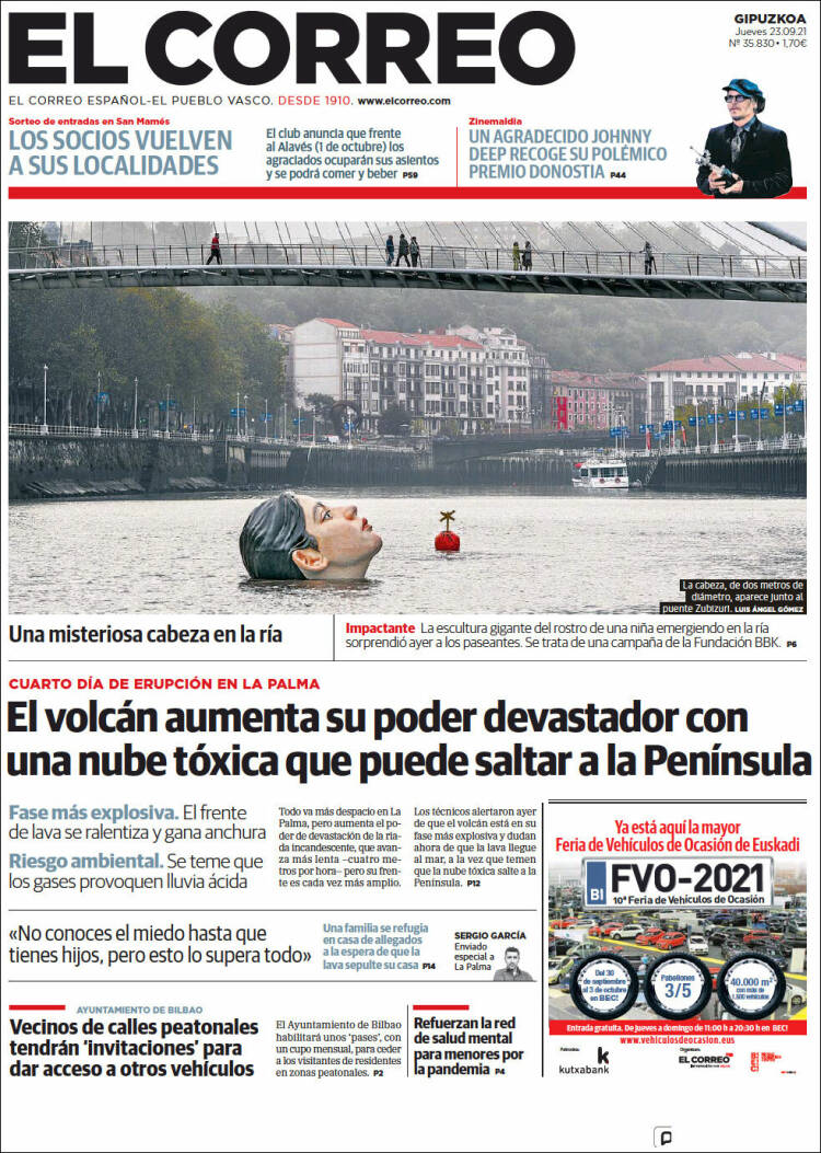 Portada de El Correo - Guipuzcoa (España)