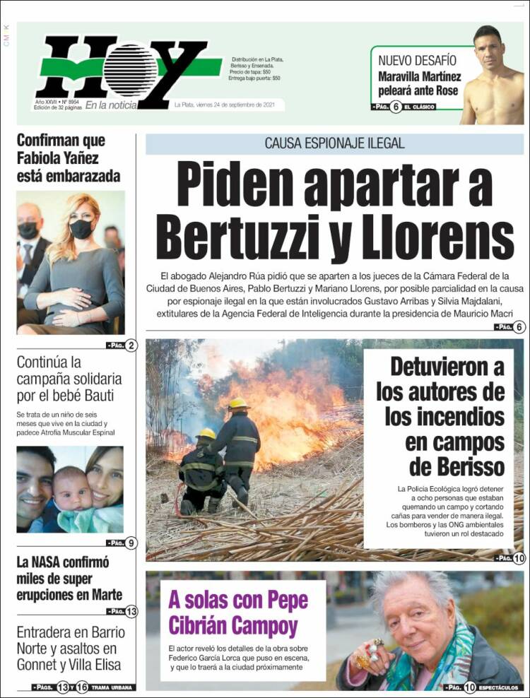 Portada de Diario Hoy (Argentina)