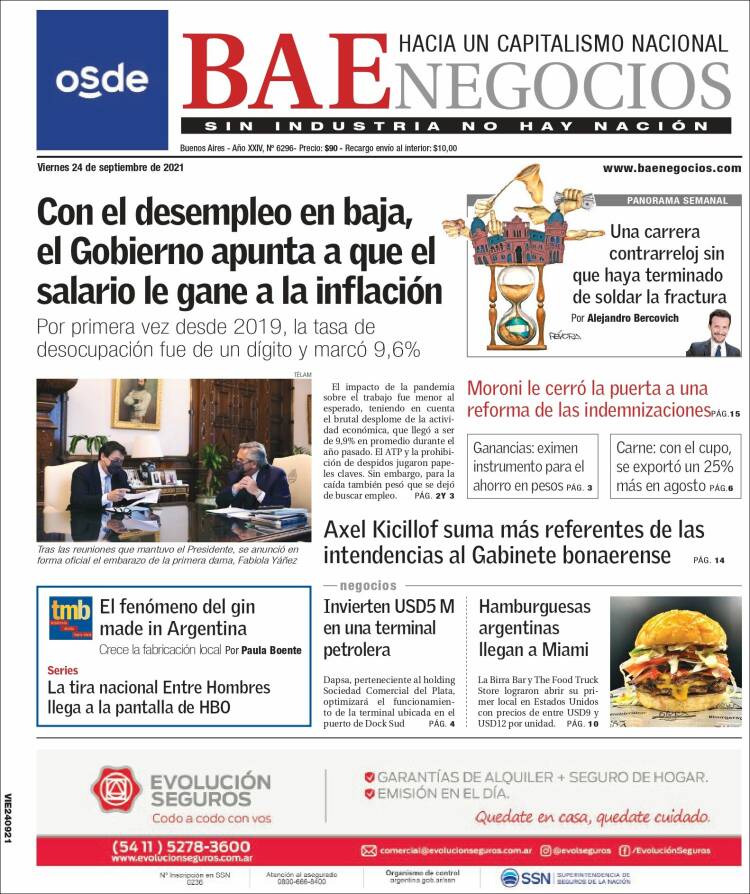 Portada de Buenos Aires Económico (Argentina)