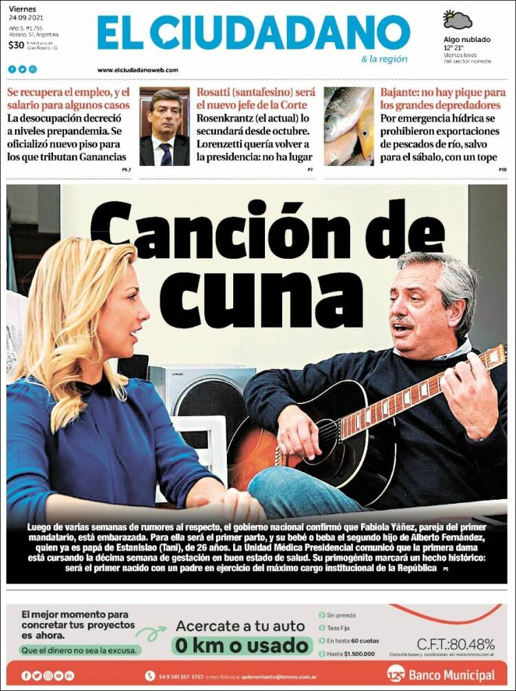 Portada de Diario El Ciudadano (Argentina)