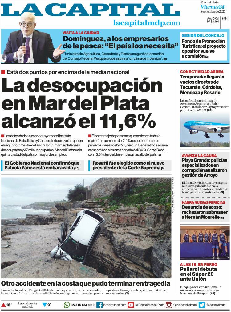 Portada de Diario La Capital - Mar del Plata (Argentina)