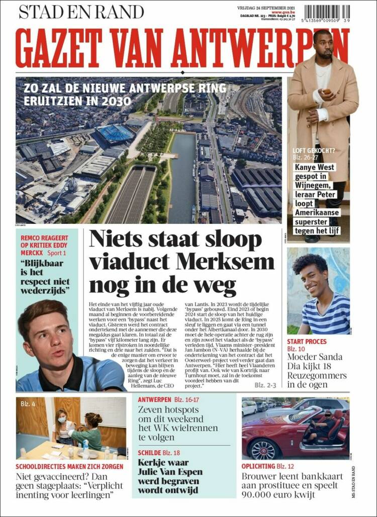 Portada de Gazet van Antwerpen (B&eacute;lgica)