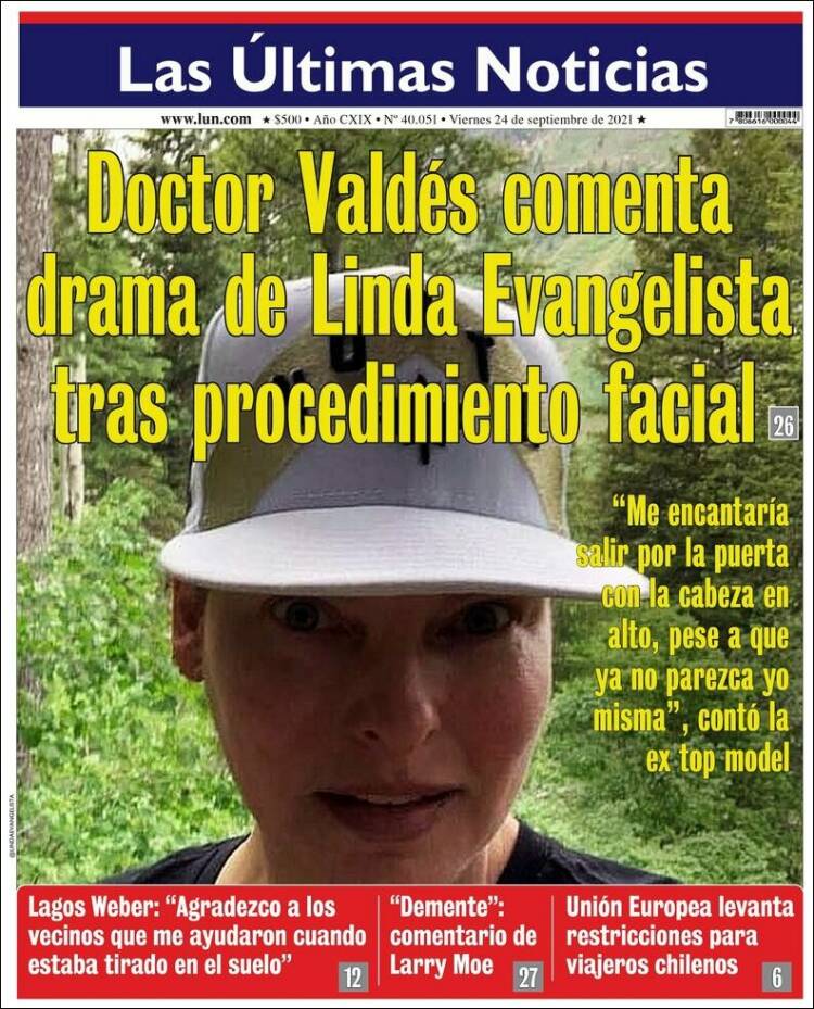 Portada de Las Últimas Noticias (Chile)