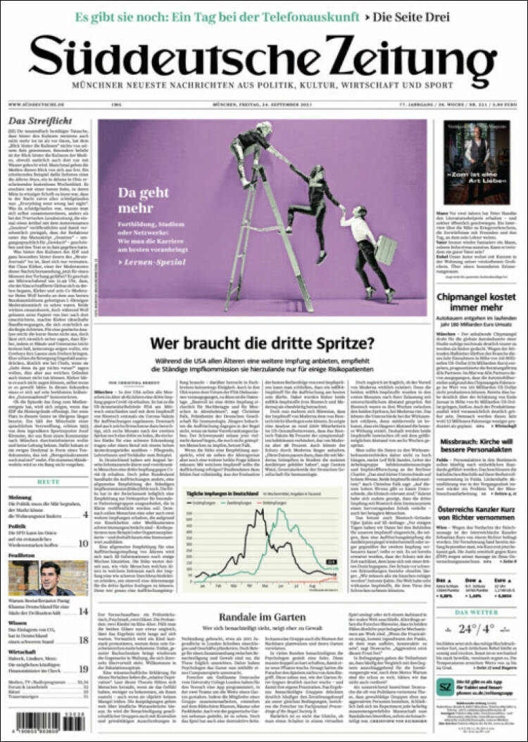 Portada de Sueddeutsche (Alemania)
