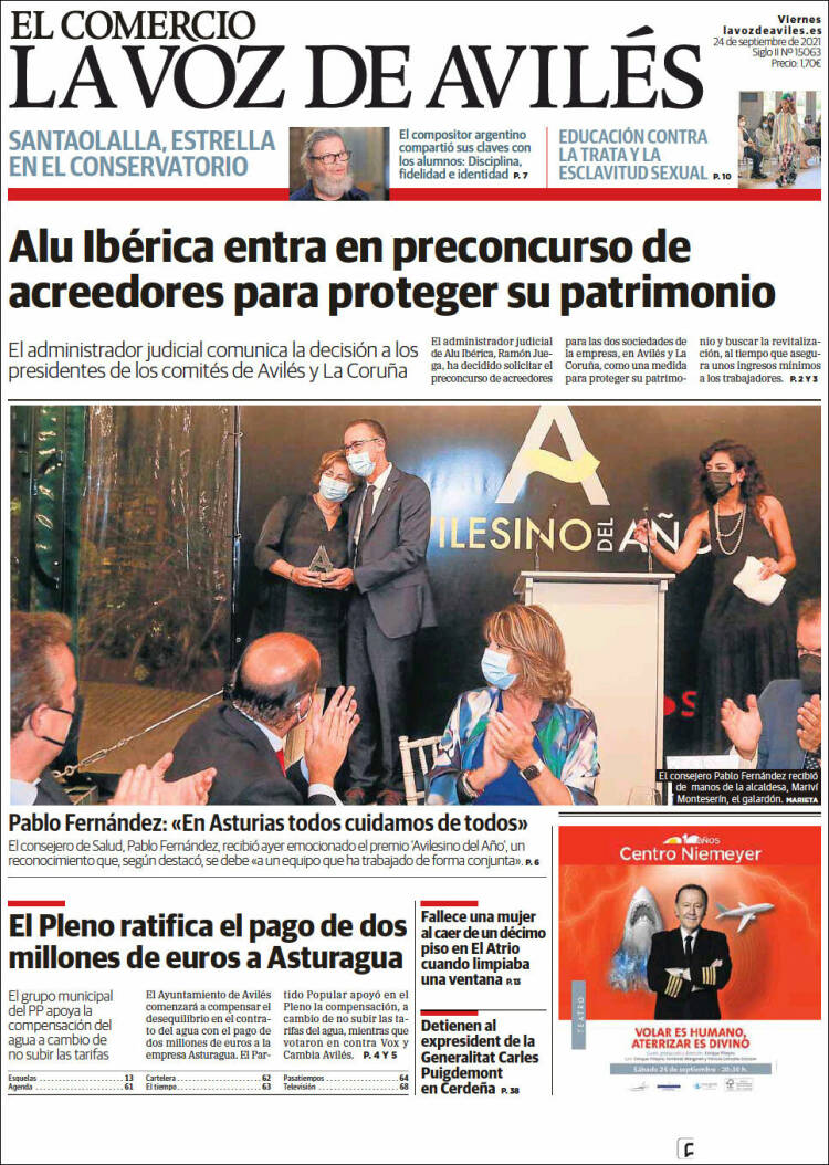 Portada de El Comercio - Avilés (España)