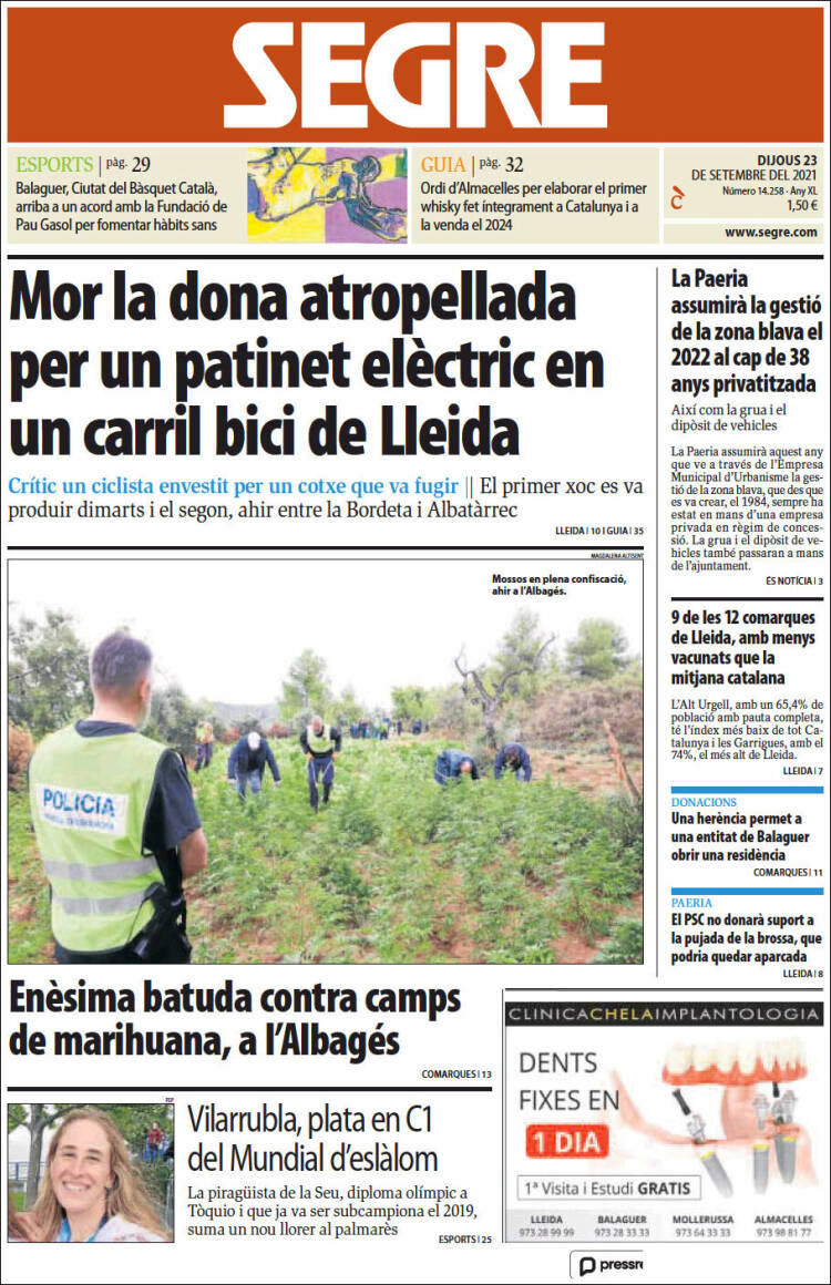 Portada de Segre (España)