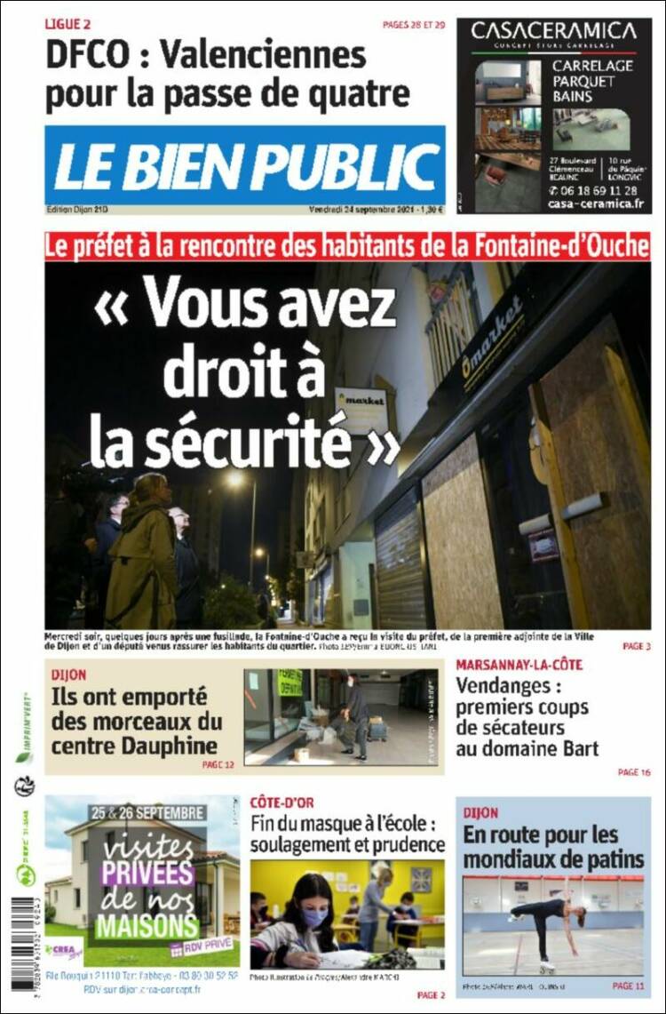 Portada de Le Bien Public (Francia)