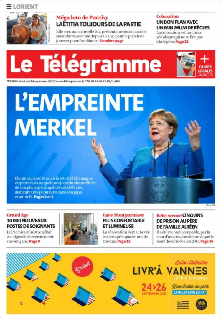 Portada de Télégramme (Francia)