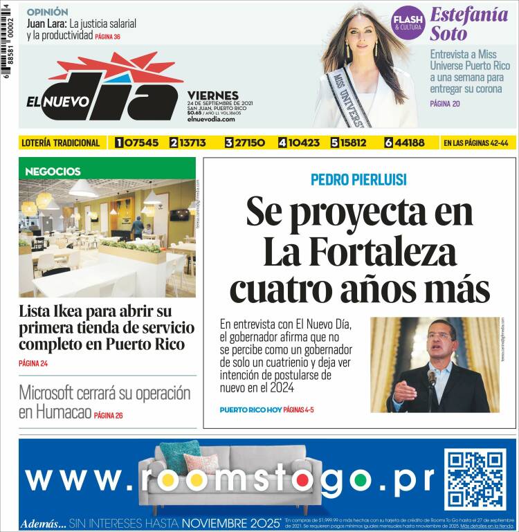 Portada de El Nuevo Día (Puerto Rico)