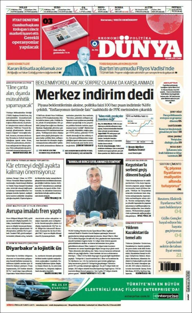 Portada de Dünya (Turqu&iacute;a)