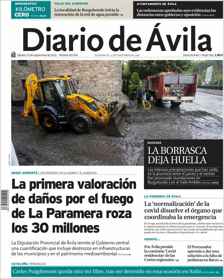 Portada de Diario de Ávila (España)