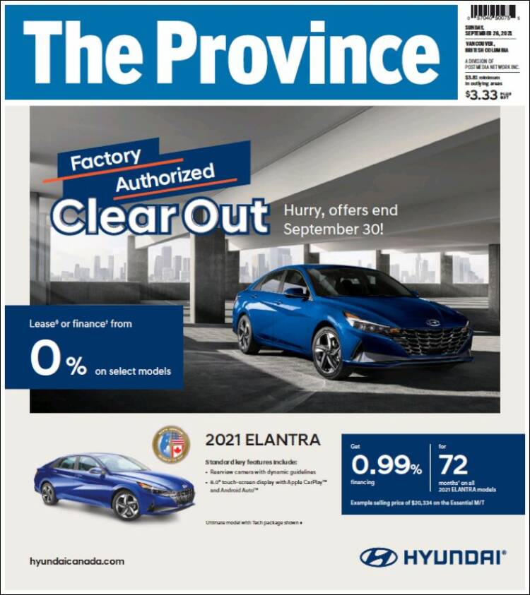 Portada de The Province (Canadá)