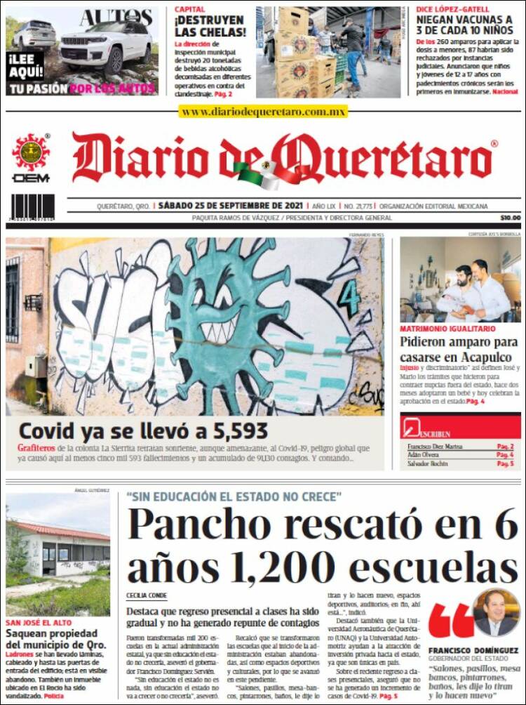 Portada de Diario de Querétaro (México)