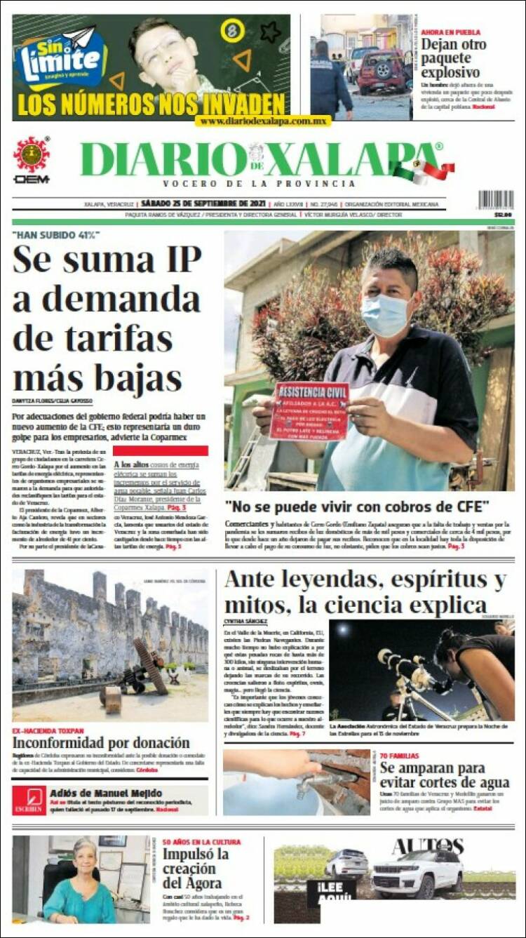 Portada de Diario de Xalapa (México)