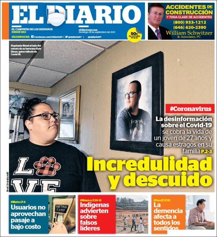 Portada de El Diario NY (USA)