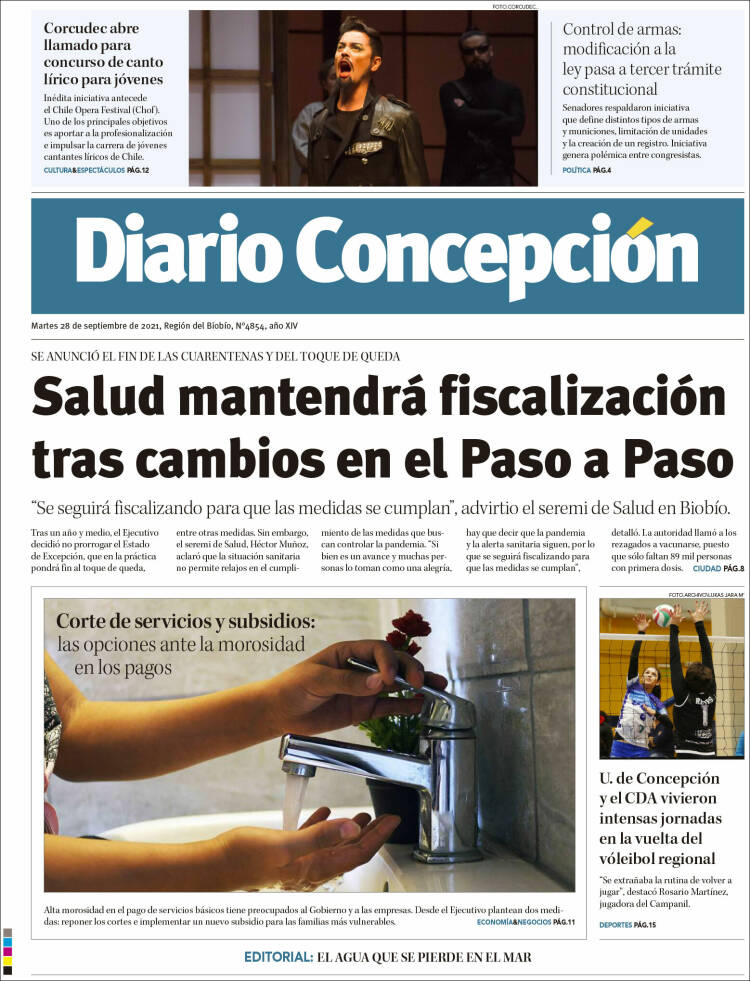 Portada de Diario de Concepción (Chili)