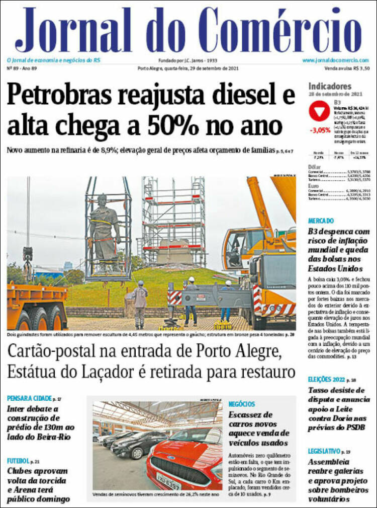 Portada de Jornal do Comércio (Br&eacute;sil)