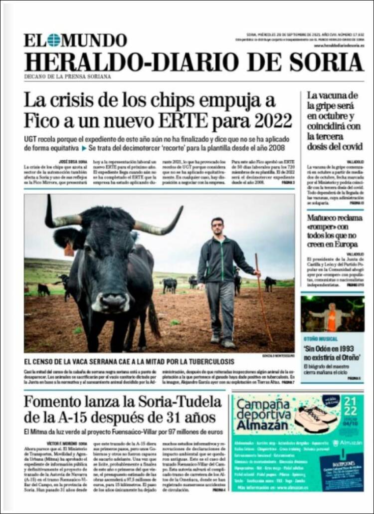 Portada de Diario de Soria (España)