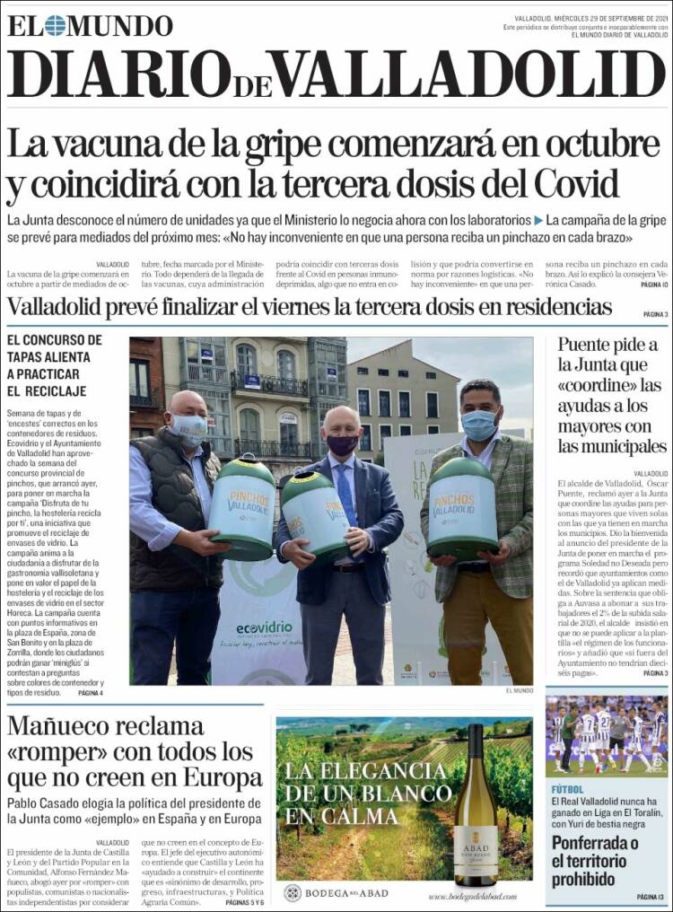 Portada de Diario de Valladolid (España)