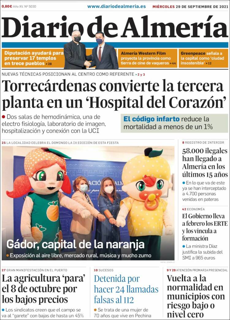 Portada de Diario de Almería (España)