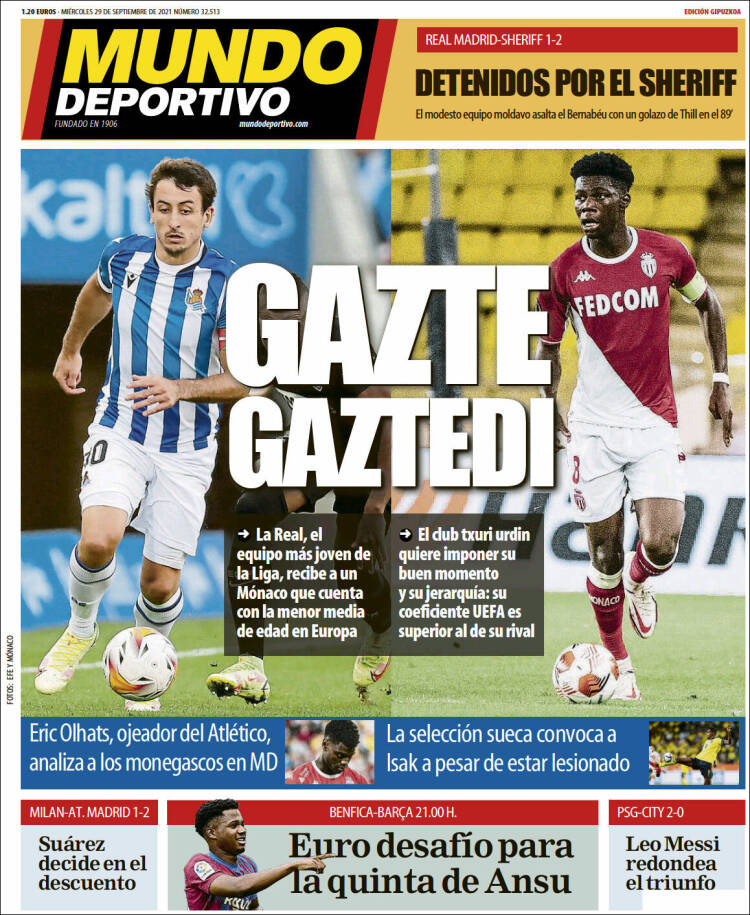 Portada de Mundo Deportivo Gipuzkoa (España)