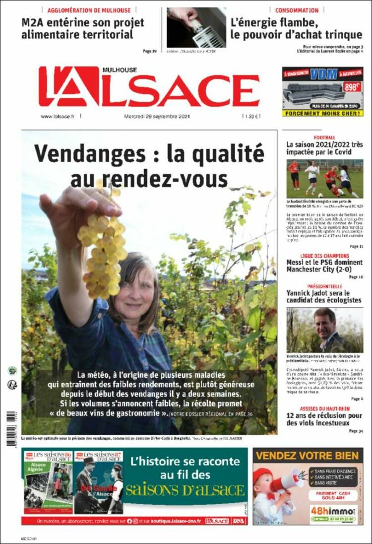 Portada de Journal L'Alsace (France)