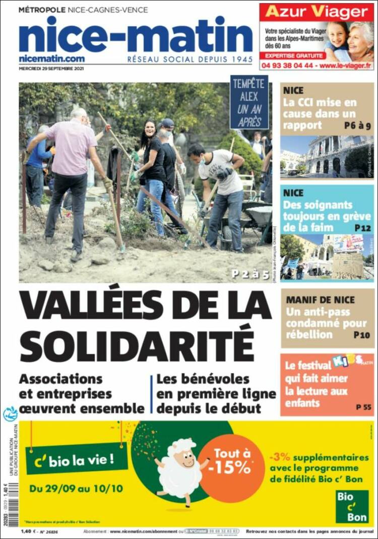 Portada de Nice-Matin (France)