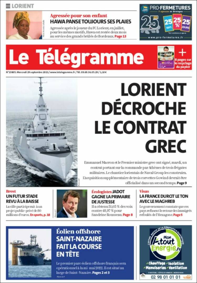 Portada de Télégramme (France)