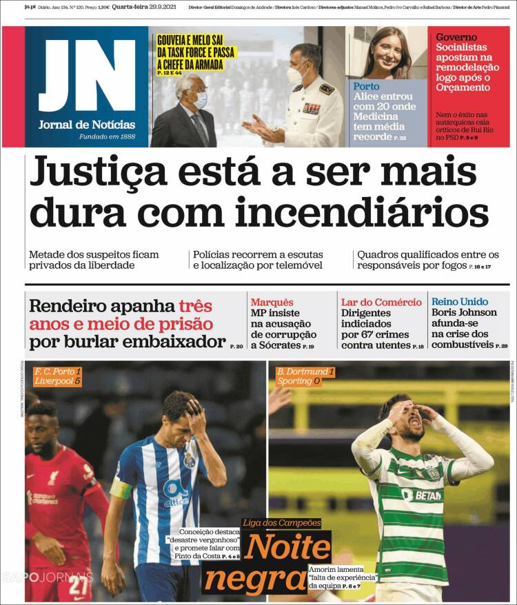 Portada de Jornal de Notícias (Portugal)