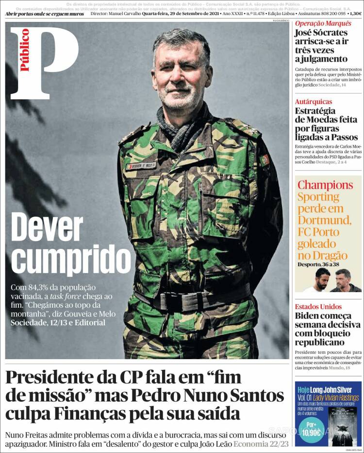 Portada de Público (Portugal)