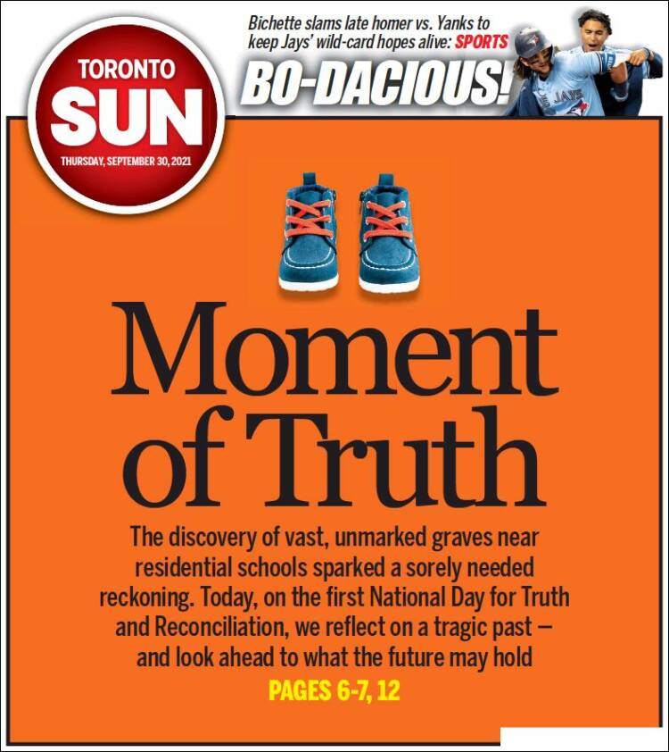 Portada de The Toronto Sun (Canada)