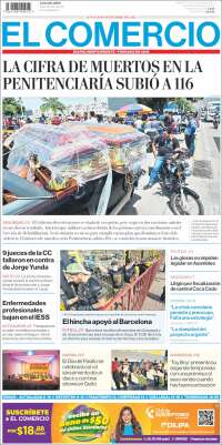 Portada de El Comercio (Ecuador)