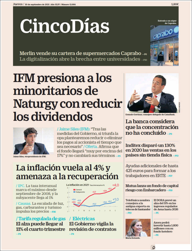 Portada de Cinco Días (Espa&ntilde;a)