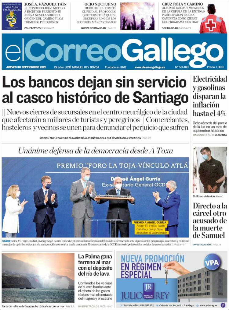 Portada de El Correo Gallego (España)