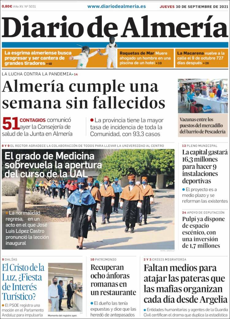 Portada de Diario de Almería (España)