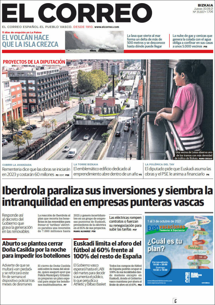Portada de El Correo (España)