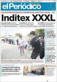 Portada de El Periódico de Aragón (España)