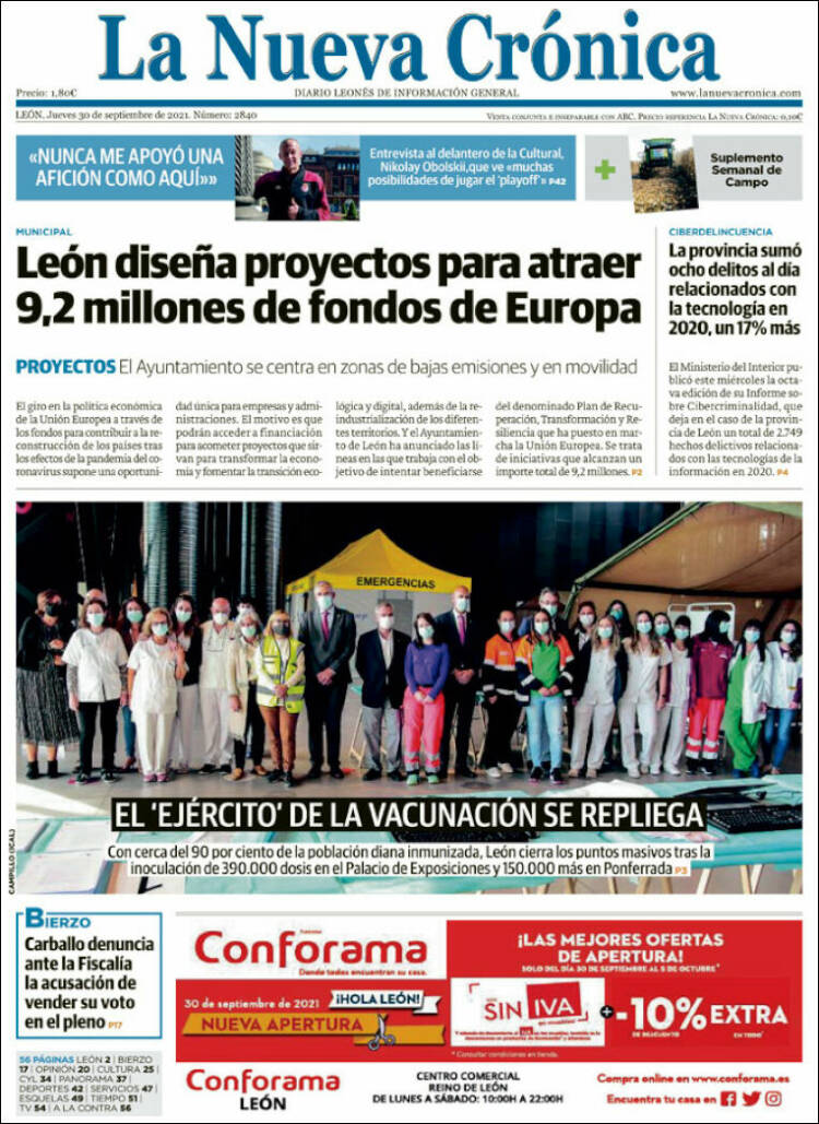 Portada de La Nueva Crónica (España)