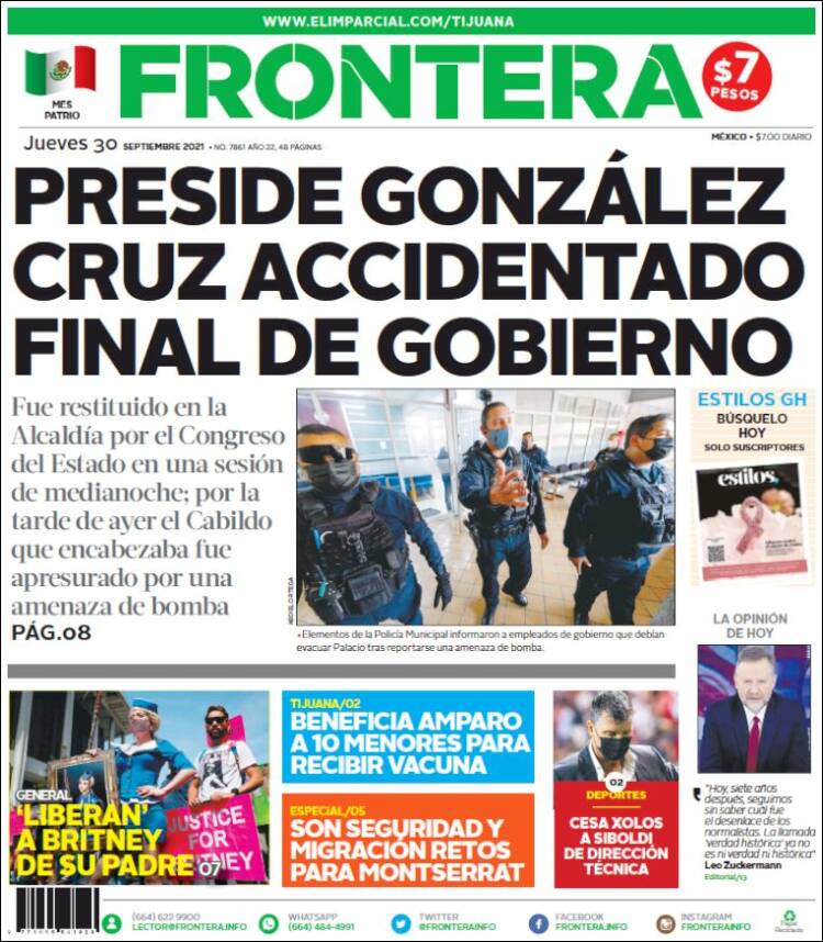 Portada de Frontera (México)