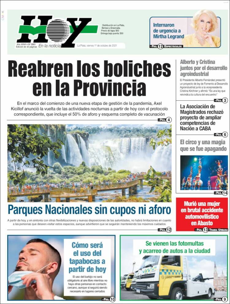 Portada de Diario Hoy (Argentina)