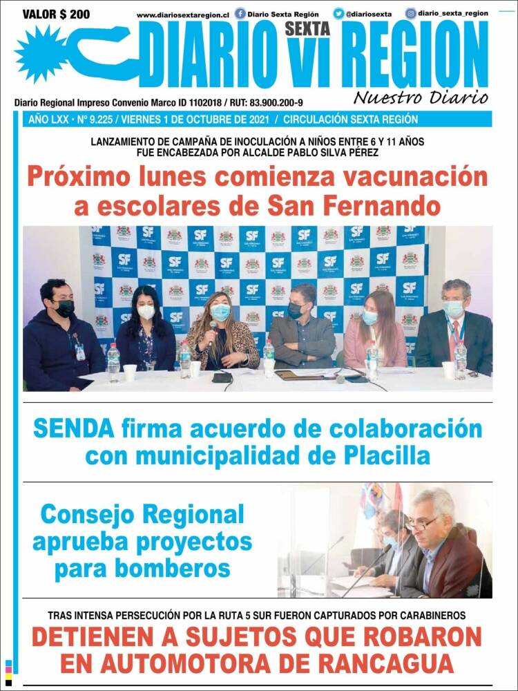 Portada de Diario VI Región (Chile)