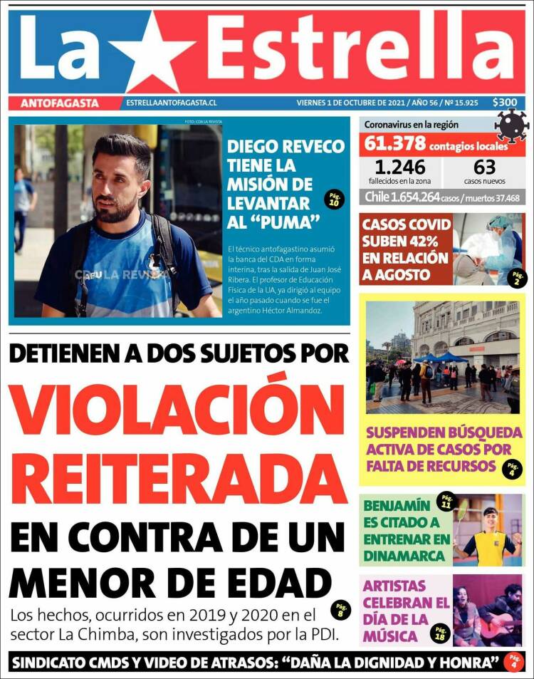 Portada de La Estrella del Norte (Chile)