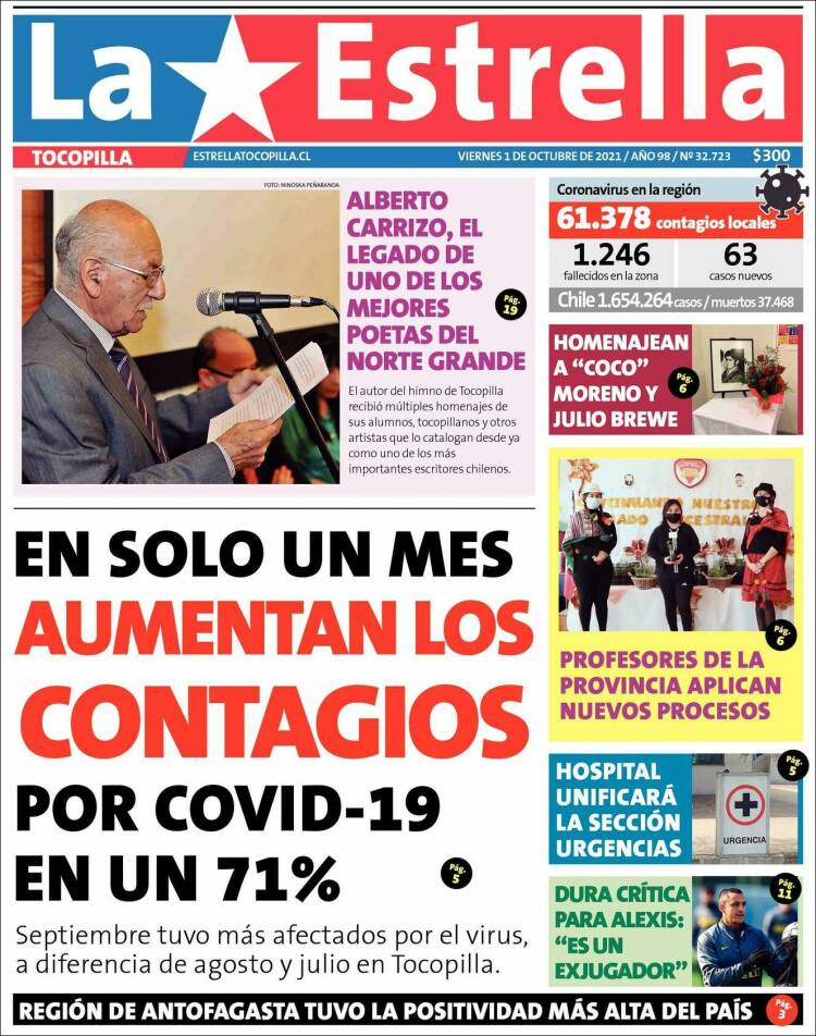 Portada de La Estrella de Tocopilla (Chile)