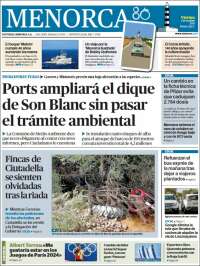 Portada de Menorca - Diario Insular (Espagne)