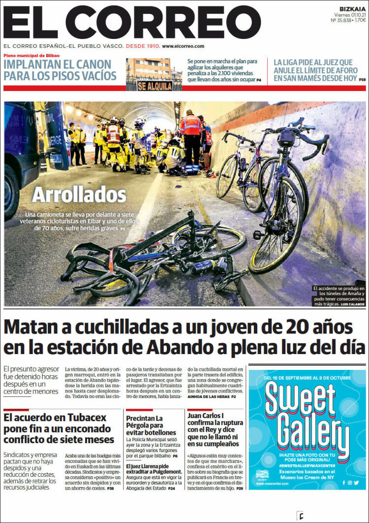 Portada de El Correo (España)