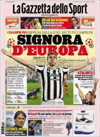 Portada de La Gazzetta dello Sport (Italie)