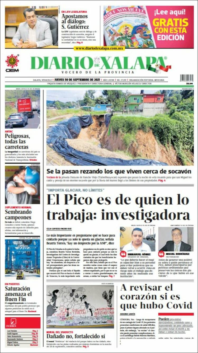 Portada de Diario de Xalapa (M&eacute;xico)