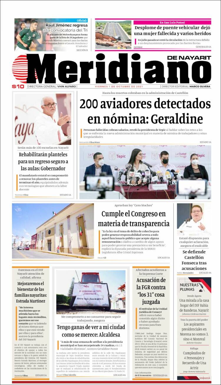 Portada de Meridiano (M&eacute;xico)