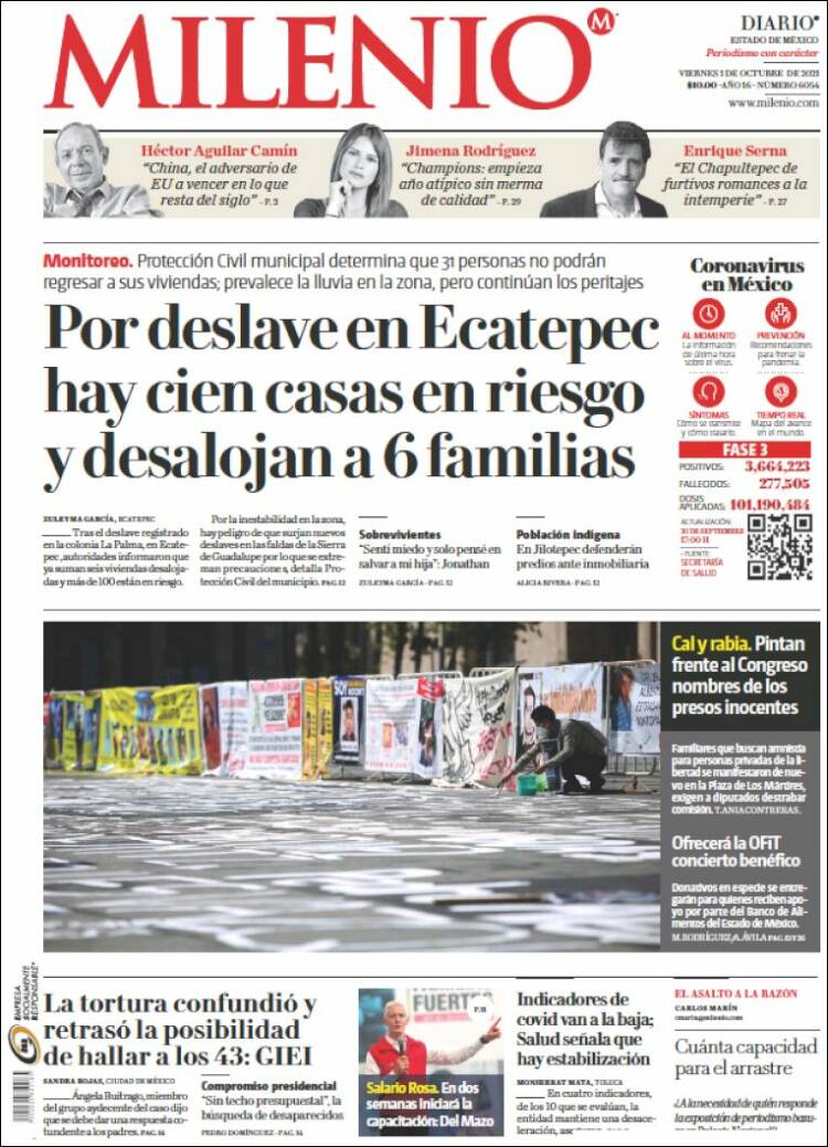 Portada de Milenio - Estado de México (M&eacute;xico)