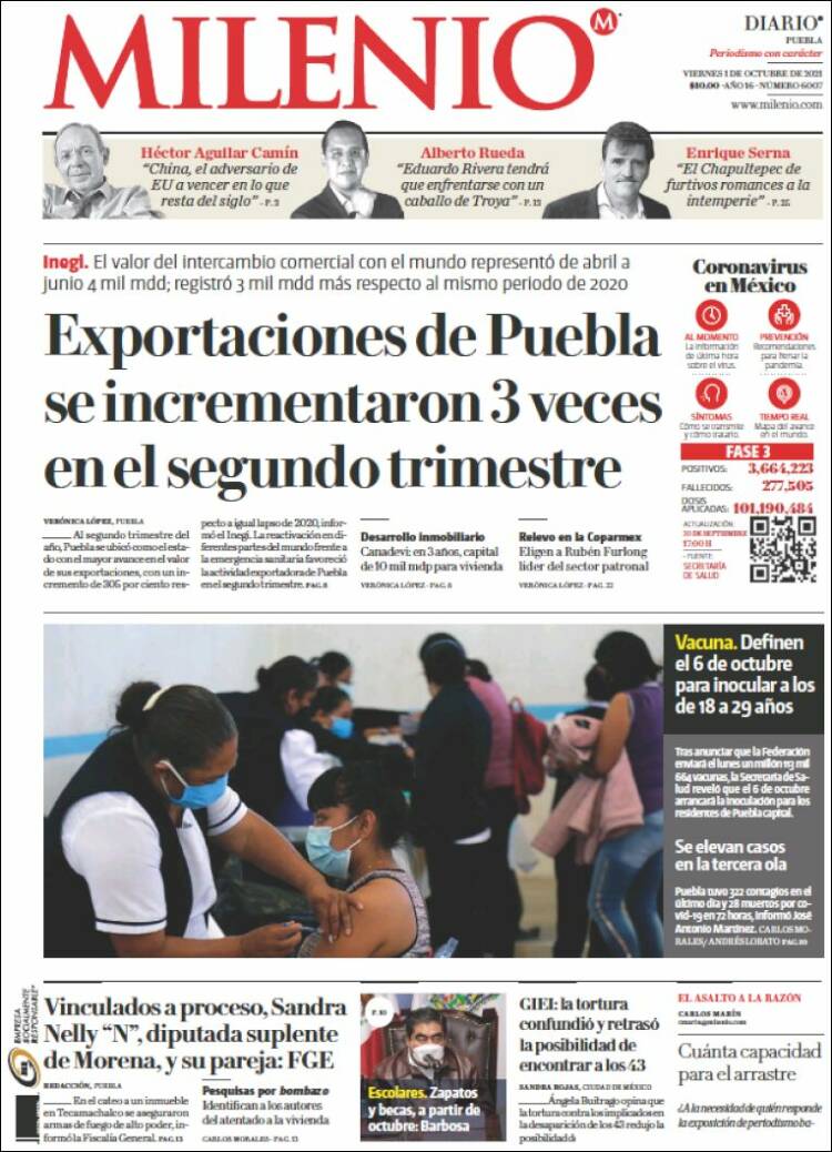 Portada de Milenio de Puebla (M&eacute;xico)